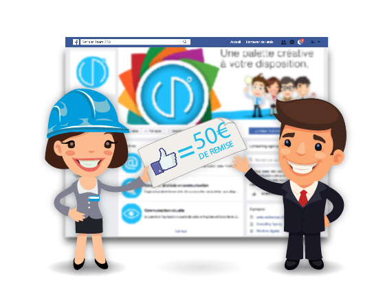 Likez notre page Facebook et bénéficiez de 50€ de remise