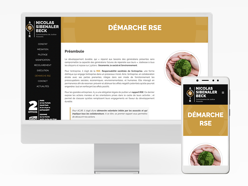Site internet d'ACJIR en responsive