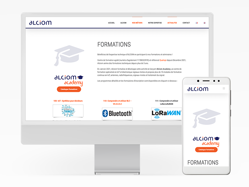 Site web d'Alciom en responsive