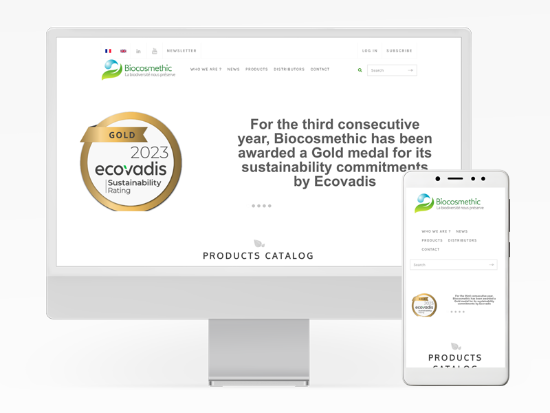 Site web Biocosmethic en responsive