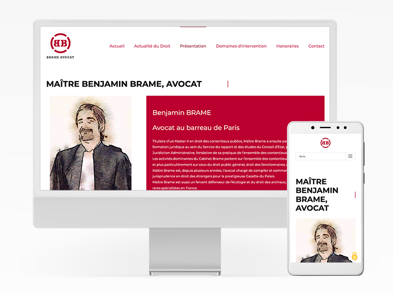 Site internet de Brame Avocat en responsive