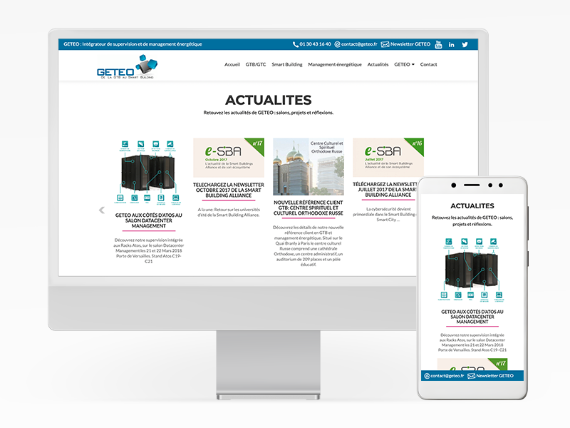 Site web de GETEO en responsive