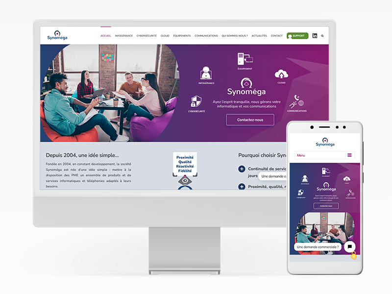 Site web de Synoméga en responsive