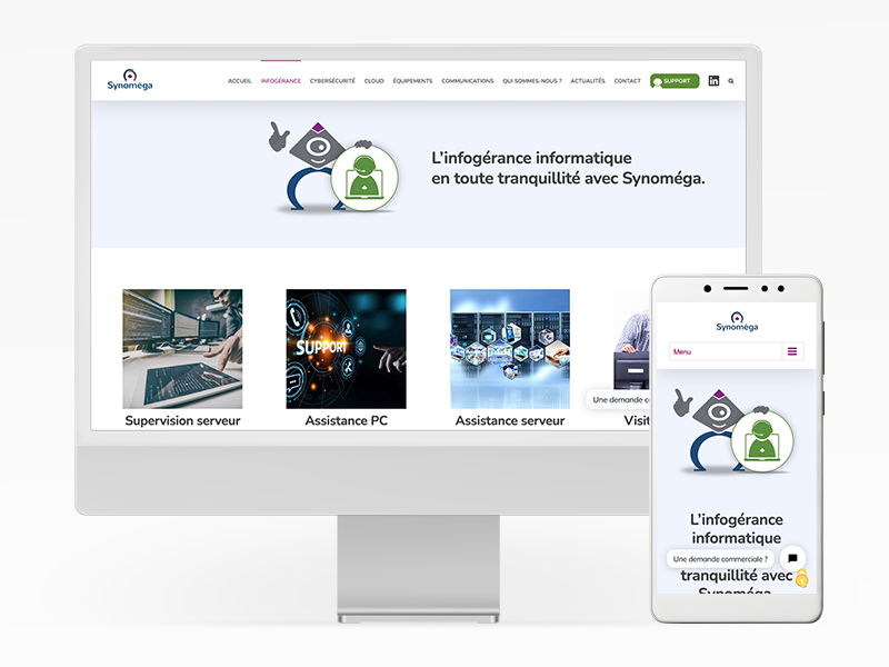 Site web de Synoméga en responsive