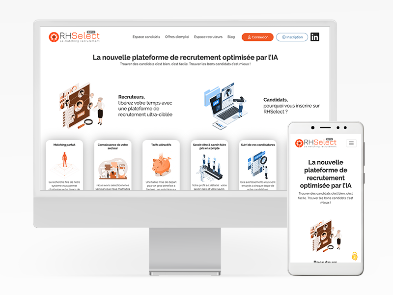 Site internet de RHSelect en responsive