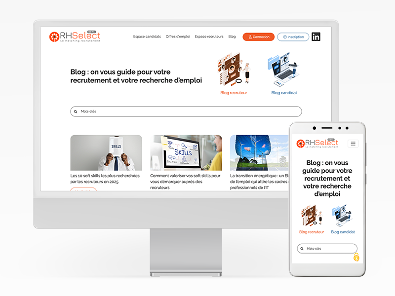 Site internet de RHSelect en responsive