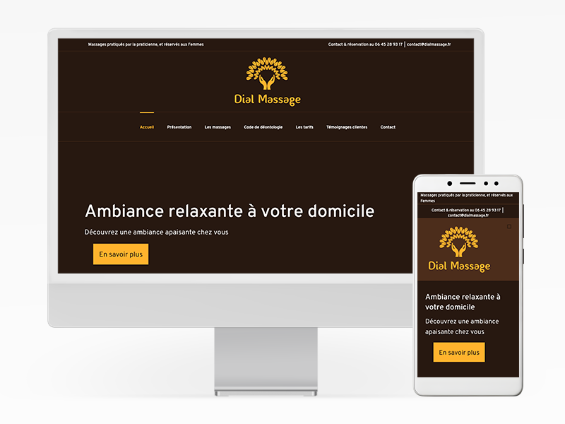 Site web de Dial Massage en responsive Site web de Dial Massage en responsive