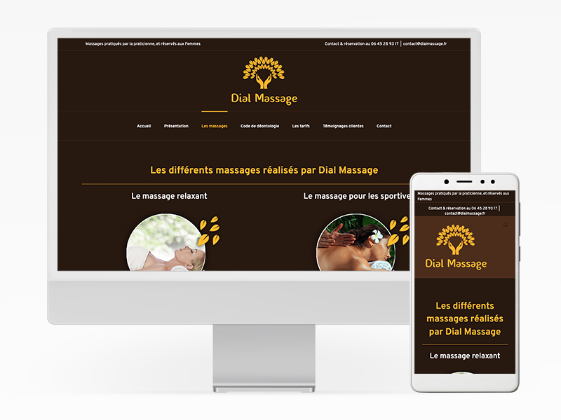 Site web de Dial Massage en responsive Site web de Dial Massage en responsive