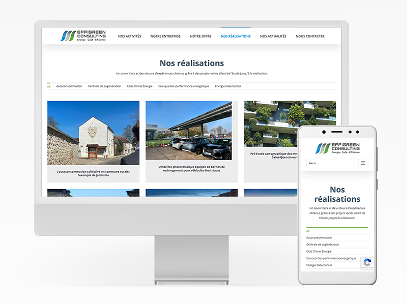 Site web d'Effigreen Consulting en responsive