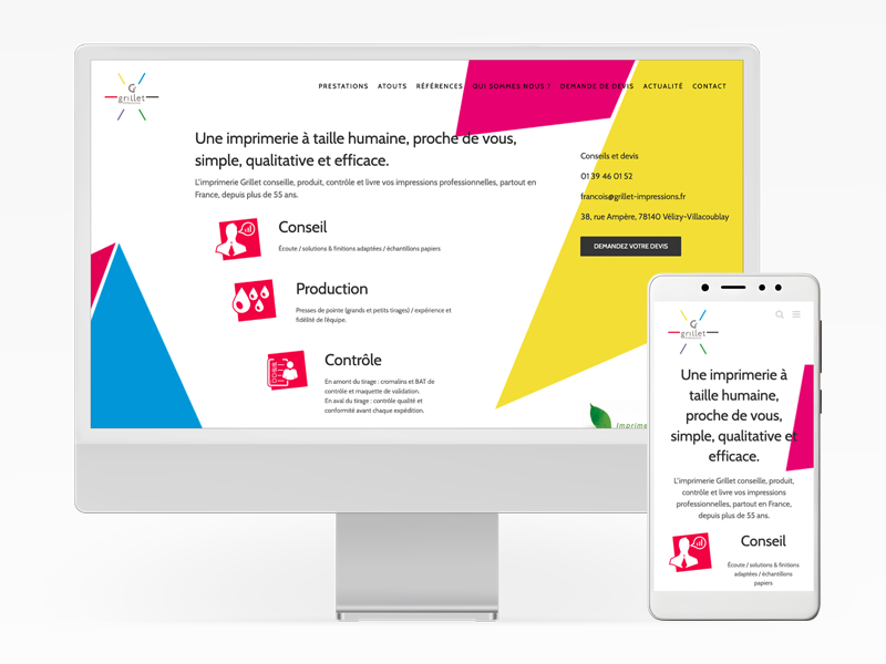 Site web de Grillet impressions en responsive