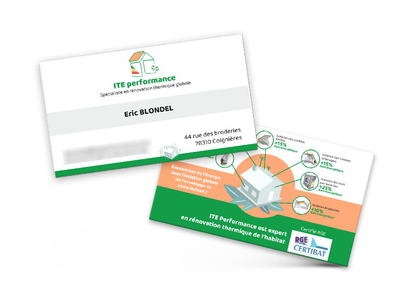 Cartes de visite ITE performance