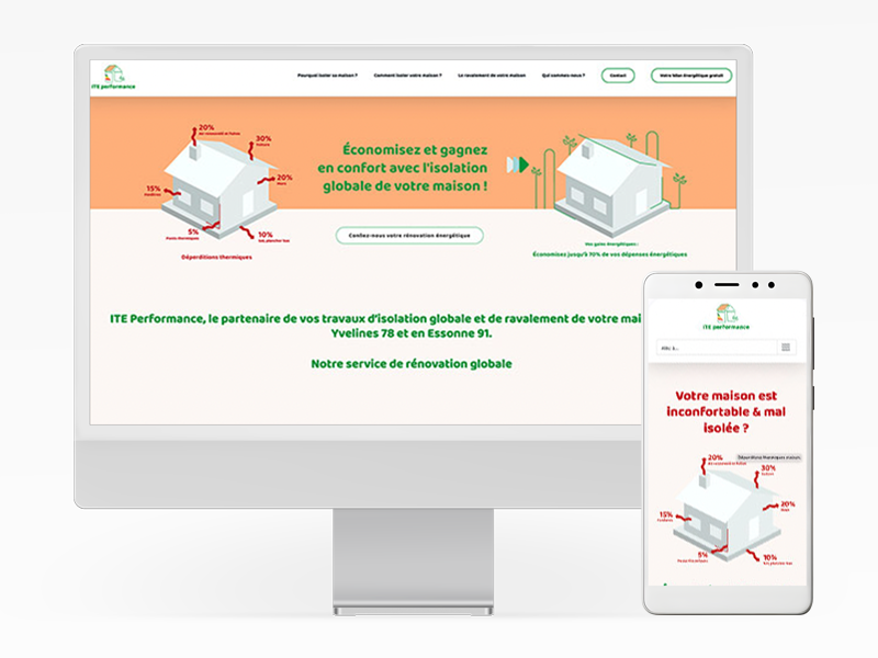 Site web d'ITE performance en responsive