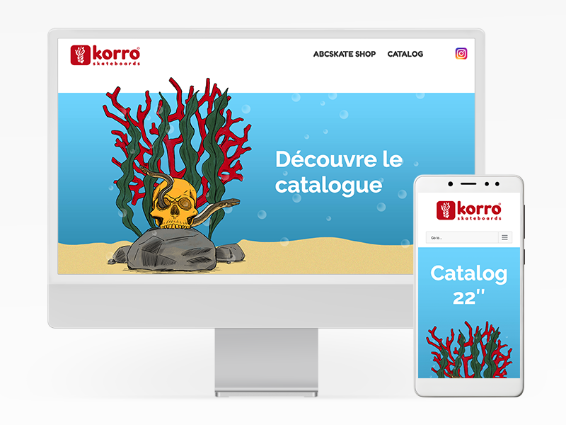 Site web de Korro Skateboards en responsive