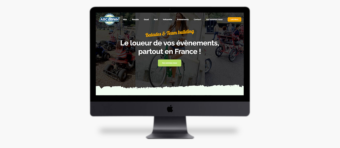 Rendu du site web de ABCMouv' sur un pc