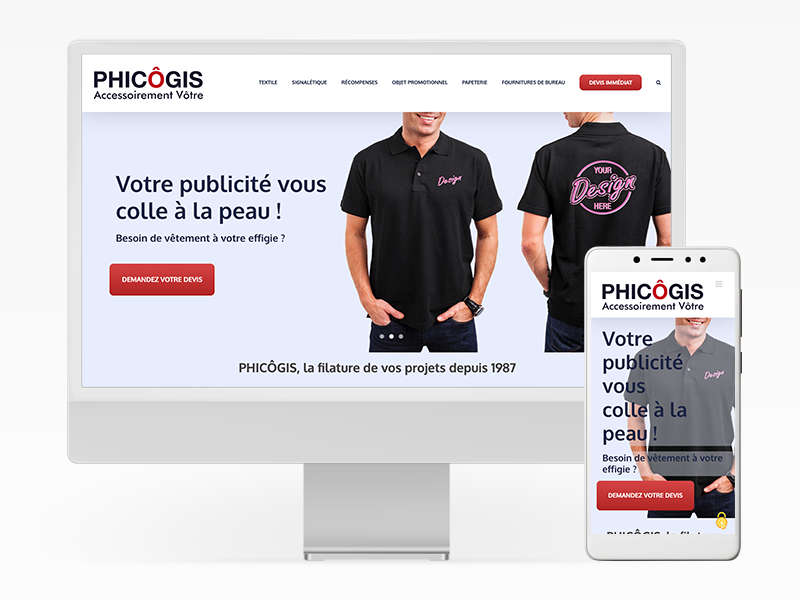Site web de Phicôgis en responsive