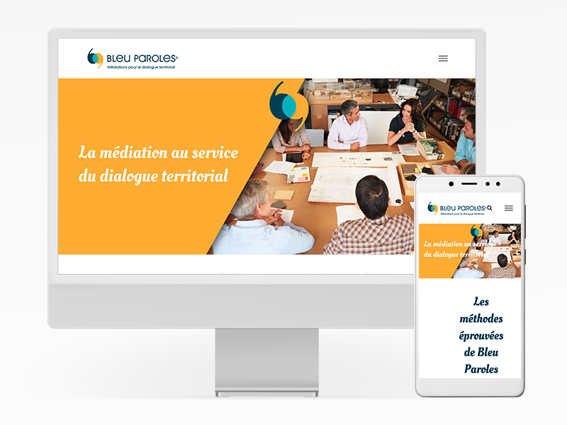 Site web de Bleu paroles en responsive