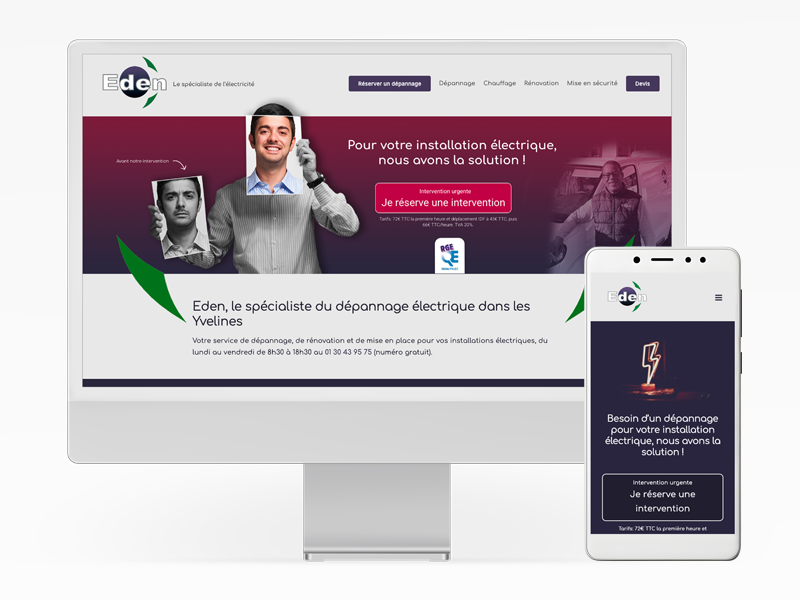 Site web d'Eden en responsive