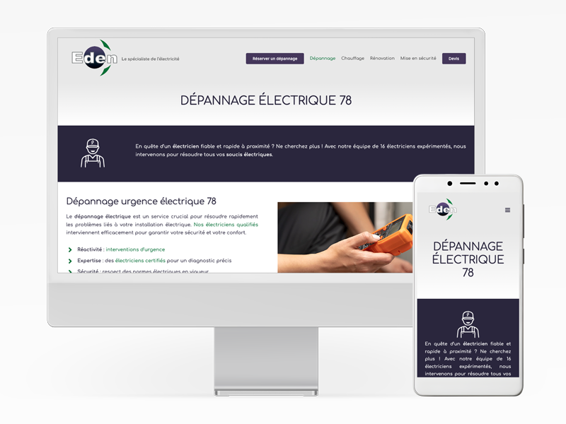 Site web d'Eden en responsive