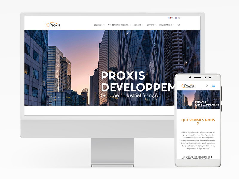 Site web de Proxis Développement en responsive