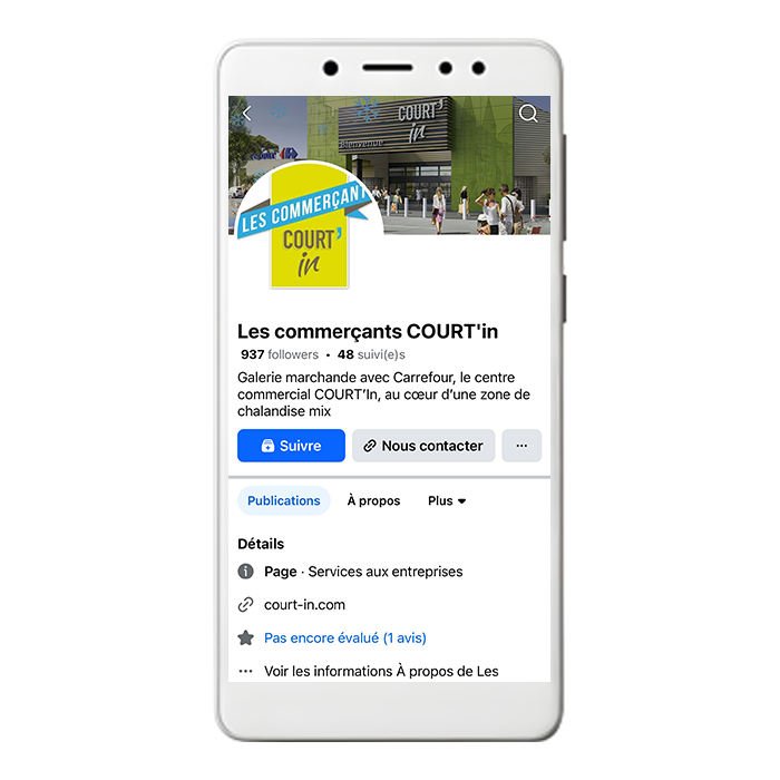 Page Facebook Les commerçants COURT'in