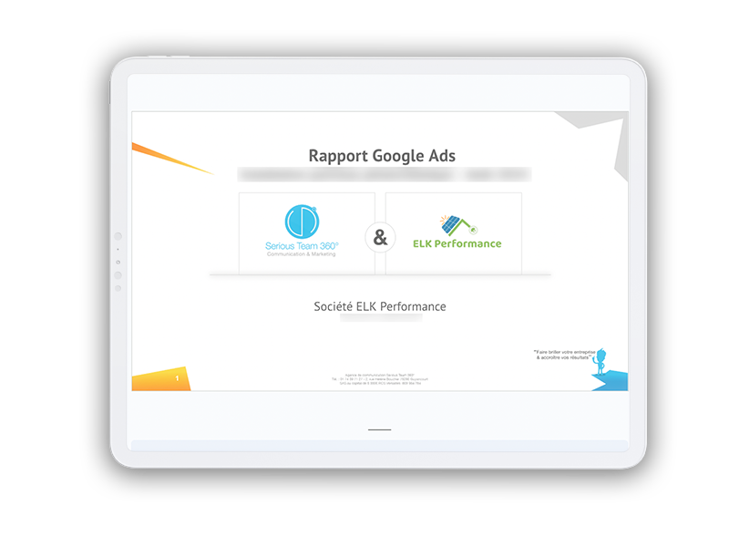 Rapport campagne Google Ads ELK Performance