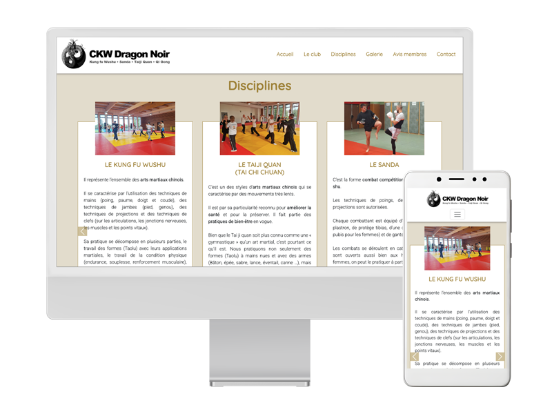 Site web CKW Dragon Noir en responsive