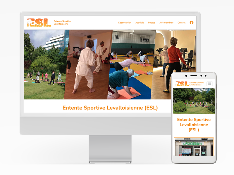 Site web de l'ESL Entente Sportive Levalloisienne en responsive