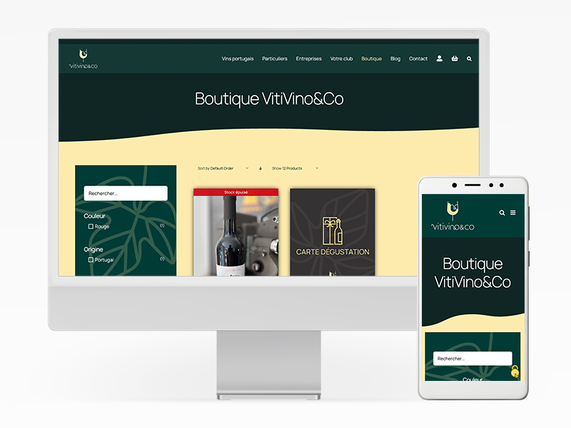 Site e-commerce VitiVino&Co en responsive
