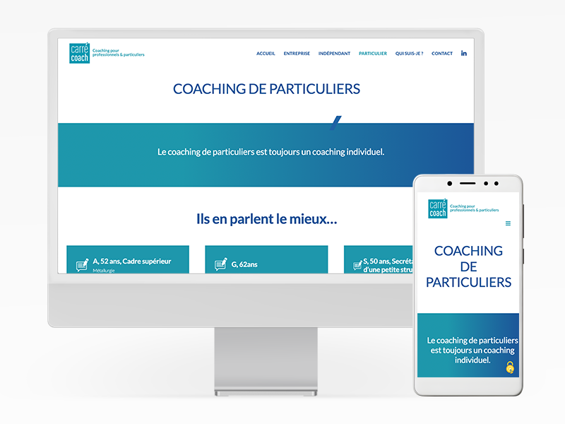 Site web de Carré Coach en responsive