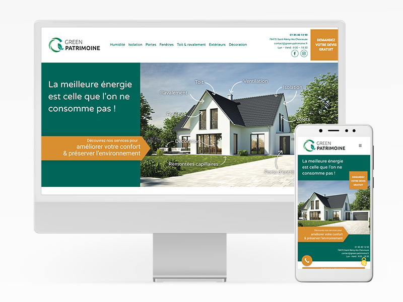 Site web de Green Patrimoine en responsive