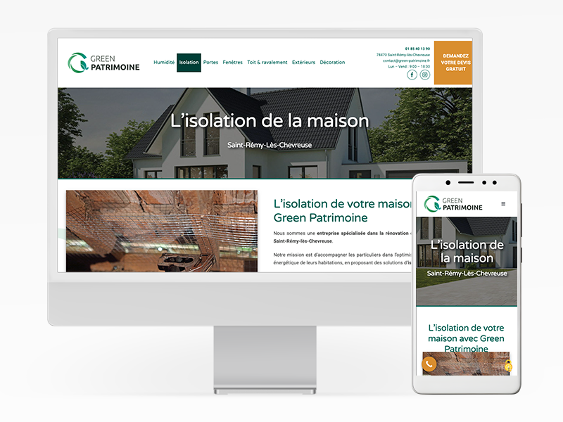 Site web de Green Patrimoine en responsive