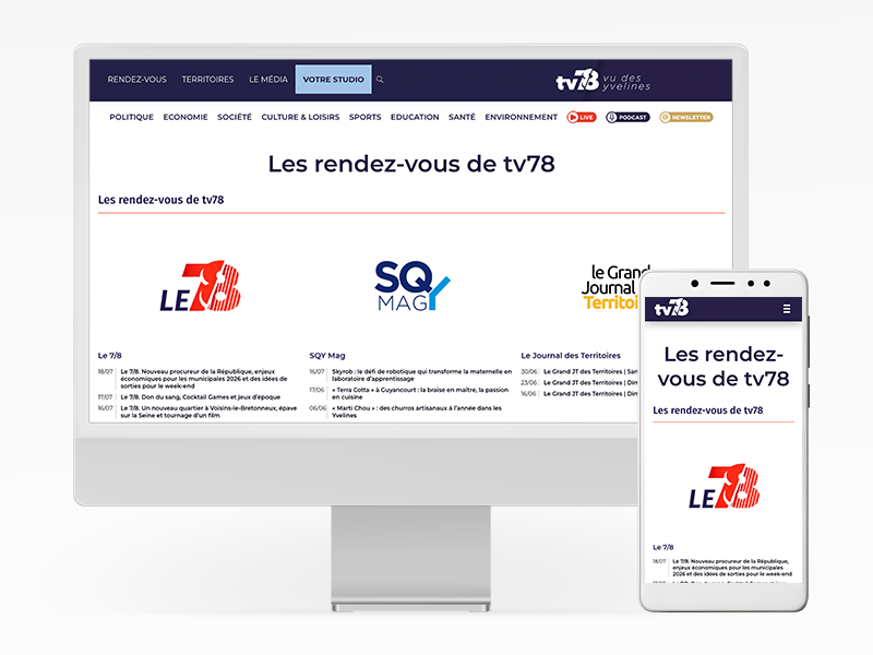 Site web de tv78 en responsive