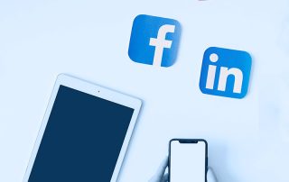 Logos des réseaux sociaux Facebook, LinkedIn et Instagram